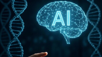 A conceptual illustration of artificial intelligence represented by a digital brain.  - Powered by Adobe