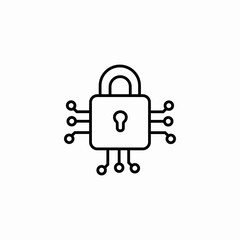 digital security lock icon sign vector
