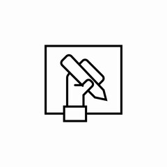 hand holding pencil icon sign vector