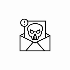malicious email warning icon sign vector