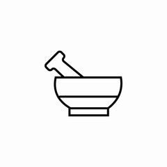 mortar and pestle icon sign vector