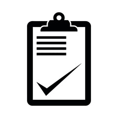Black clipboard with checklist and checkmark document
