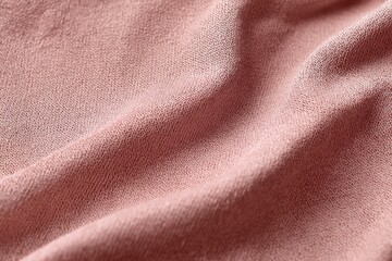 Muted pastel pink background with soft fabric texture.