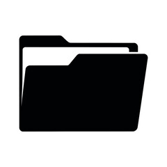 Black open file folder icon document
