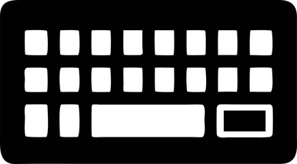 Vector illustration of keyboard. Icon for modern computing tools.

