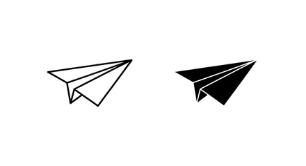 Stylish VECTOR Paper Airplane Icons Minimalist Design in Black & White for Creative Projects