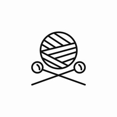 ball of yarn knitting icon sign vector