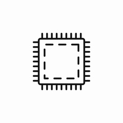 computer chip square icon sign vector