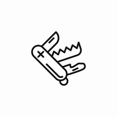 hunting knife tool icon sign vector