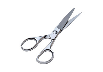 Stainless steel scissors on transparent background, PNG