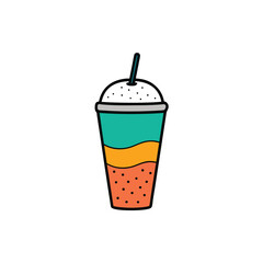 Refreshing chia seed drink with vibrant layered fruit flavors and healthy ingredients