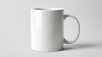 Fototapeta premium Minimalist Ceramic Coffee Mug Isolated on White Background for Product Photography