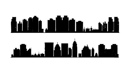 Cityscape silhouette skyline building architecture urban landscape cityscape illustration vector design art