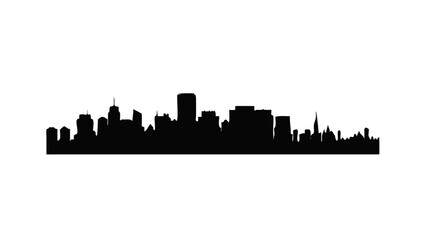 Naklejka premium Black cityscape silhouette skyline vector illustration urban skyline city buildings city scape city view 100