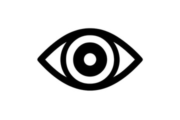 Stylized human eye icon showing sight and vision on transparent background