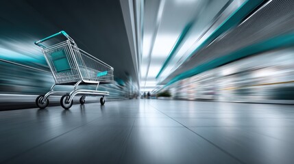 Dynamic shopping experience fastmoving retail concept image