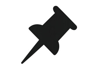 Black push pin on transparent background: ready to use icon