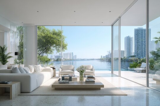 Spacious 2020 Home Design: Bright Open Living Area with Panoramic Views in South Florida