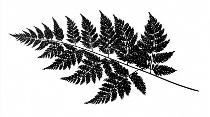 Elegant Fern Vector Illustration with Wild Plant Leaves in Hand