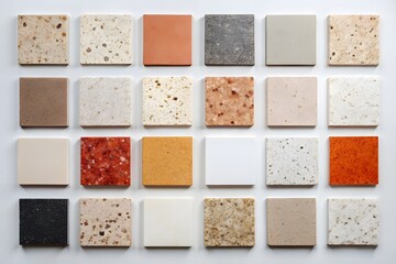 A collection of various material samples for interior design