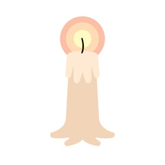 Candle flame dripping wax. Vector