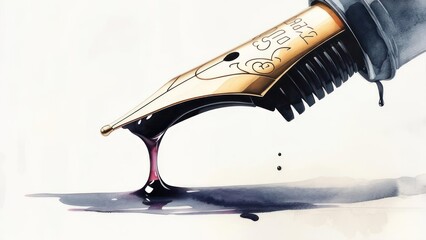 Ink dripping from a fountain pen