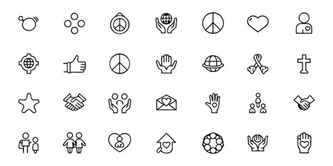 Social Inclusion & Diversity Icon Bundle &ndash; Minimalist Line Art Community, Equality, Empowerment, Accessibility, Human Rights, Advocacy, and Support Networks &ndash; Non-Profit & Educational Vector Icons