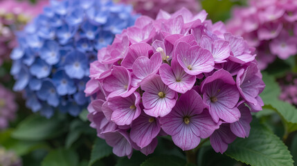 Obraz premium Hydrangea Flowers Closeup, Background