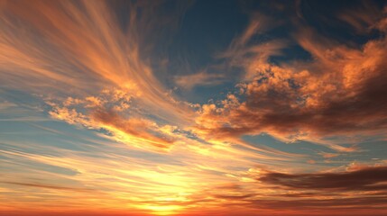 Fototapeta premium Vibrant Sunset Sky on White Background