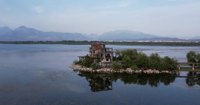 Aerial view of shkoder, Albania.
