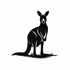 Naklejka premium Stylized silhouette of a standing kangaroo