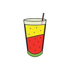Refreshing watermelon lemonade drink with vibrant colors in a glass