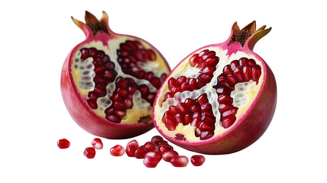 Pomegranate fruit, isolated on transparent background
