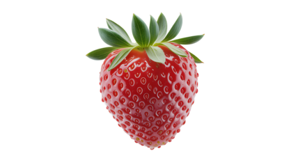 Single Strawberry fruit, isolated on transparent background