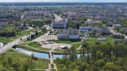 The city of Lida in Western Belarus, panoramic view from a height. The city of Lida in the Grodno...