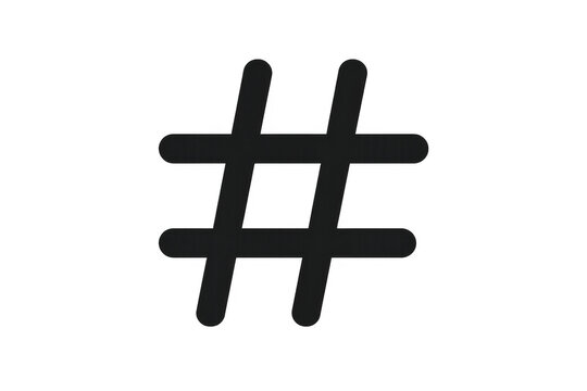 Large black hashtag symbol on transparent background