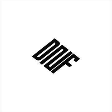 Modern abstract DNF logo design featuring geometric lines for innovative data analysis and digital transformation branding