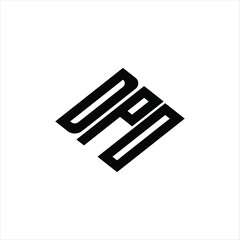 Modern abstract DPO logo design featuring geometric lines for innovative data analysis and digital transformation branding