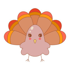 Cartoon turkey bird for Happy Thanksgiving celebration. Turkey bird vector illustration