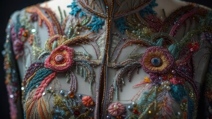Ornate embroidered garment detail