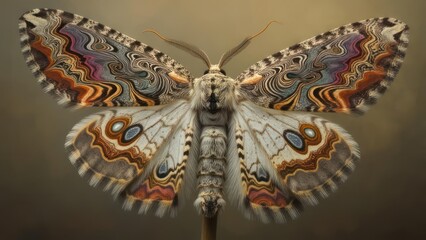 Obraz premium Ornate moth with intricate wings