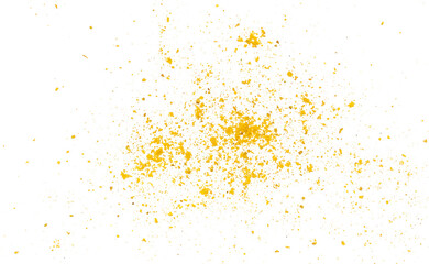 Curry ground pile flying isolated on white background, clipping path	