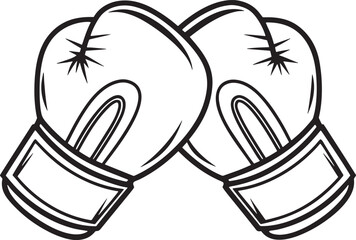 Line art of boxing gloves illustration