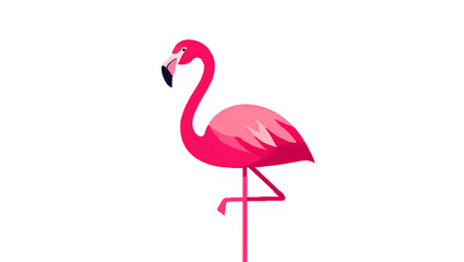 Flamingo Standing on One Leg in Pink Design

