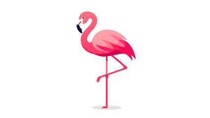 Flamingo Standing on One Leg in Pink Design

