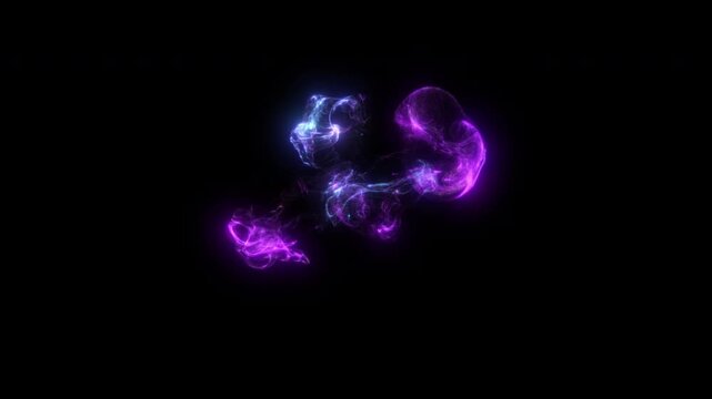 Three purple magical dust smoke plumes - VFX element