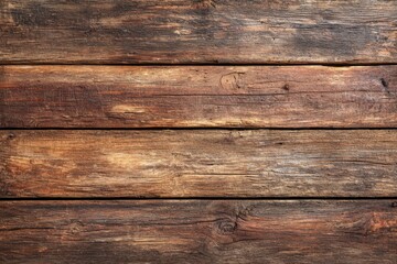 Fototapeta premium Top view of a rustic wooden table with brown planks perfect for background or texture.
