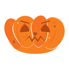Isolated halloween spooky jack-o-lantern character Vector