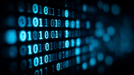 Sharp binary digits aligned on a digital grid, representing cryptography, code literacy, and the precision required for secure data analysis.
