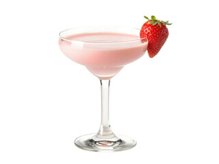strawberry milk cocktail with strawberry